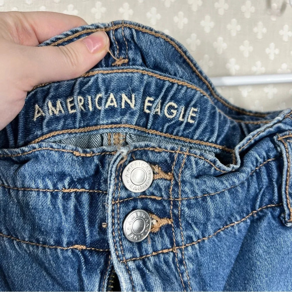 American Eagle Dark Wash Paperbag High Rise Mom Jeans - Picture 5 of 5